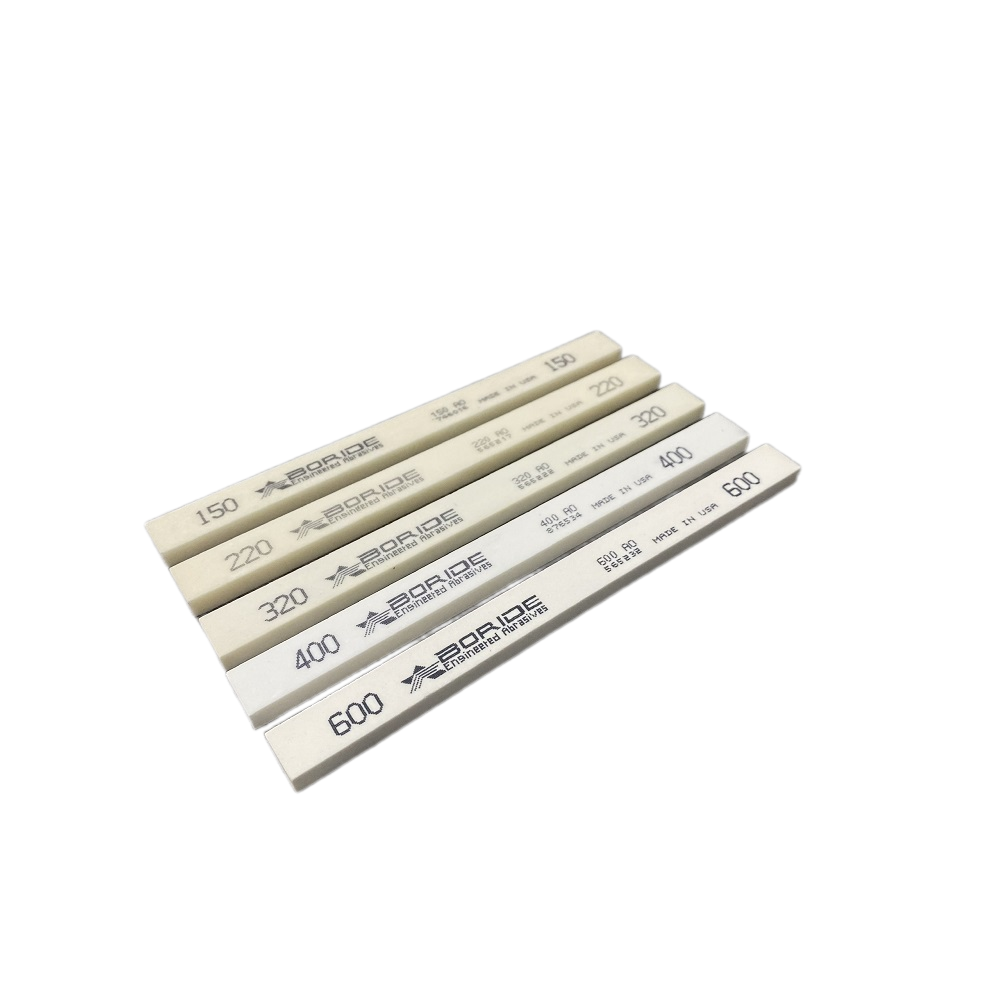 Combo 5pcs Đá đánh bóng Boride AO kích thước 1/4  X 1/2  X 6 (Gồm 5 grit: 150, 220, 320, 400, 600)