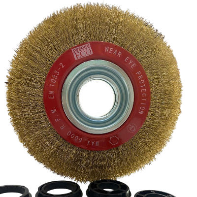 Chổi (Bánh cước) D150x18 sợi thép 0,30 T28 lỗ 31.75